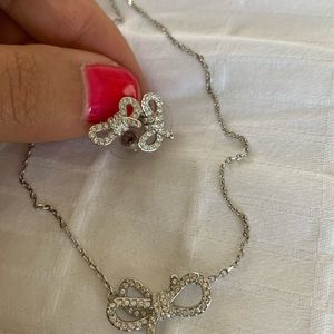 Swarovski Bow Earring and Necklace set